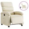 vidaXL Fotoliu rabatabil electric, crem, piele ecologică