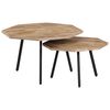 vidaXL Set măsuțe de cafea, 2 piese, lemn de tec reciclat, hexagon