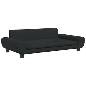 vidaXL Pat de c&acirc;ini, negru, 100x54x33 cm, catifea