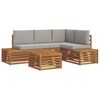 vidaXL 5 buc. Set de canapele de exterior Gri natural și deschis