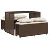 vidaXL Set mobilier de grădină cu perne, 3 piese, maro, poliratan