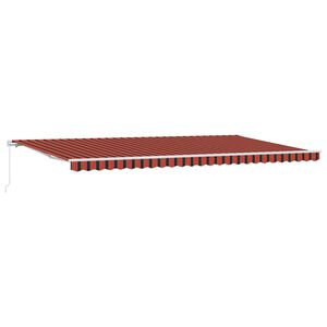 vidaXL Cortina Retractabilă Manual Portocalie și maro 600 &times; 350 cm
