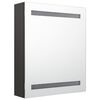 vidaXL Dulap de baie cu oglindă și LED, antracit, 50x14x60 cm