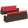 vidaXL Set de canapea 9 pcs Maro și roșu Poliester