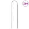 vidaXL Țăruși de păm&acirc;nt &icirc;n formă de U 50 buc. 15x3,5cm oțel galvanizat