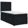 vidaXL Pat boxspring cu saltea cu headboard Negru 90 x 200 cm Țesătură