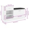 vidaXL Banchetă pantofar, alb, 94,5x31x57 cm, lemn prelucrat