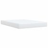 vidaXL Pat box spring cu saltea, alb, 140x190 cm, piele ecologică