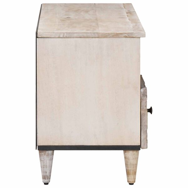 vidaXL Cabinet TV cu sertar Alb 100 x 33,5 x 46 cm Lemn de mango solid