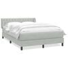 vidaXL Pat box spring cu saltea, gri deschis, 160x220 cm, catifea