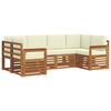 vidaXL Set canapea sectională cu pernă 6 pcs Natural și Crem