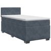 vidaXL Pat boxspring cu saltea Gri &icirc;nchis 90 x 200 cm Catifea