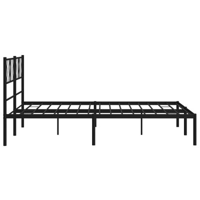 vidaXL Cadru de pat metalic cu tăblie, negru, 120x190 cm