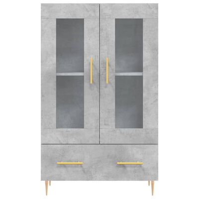 vidaXL Dulap înalt, gri beton, 69,5x31x115 cm, lemn prelucrat