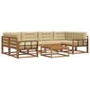 vidaXL Set de canapele de exterior cu pernă 7 pcs Natural și Bej