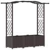 vidaXL Pat Ridicat cu Trellis și Acoperiș Maro 164 x 40 x 138 cm PP