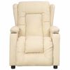 vidaXL Fotoliu de masaj cu ridicare, crem, material textil
