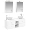 vidaXL Set de mobilier pentru baie 5 buc. Alb Lemn prelucrat și sticlă