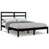 vidaXL Cadru de pat, negru, 140x190 cm, lemn masiv de pin