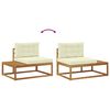 vidaXL Set de canapele de exterior cu pernă 3 Bucată Natural și Crem