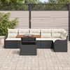 vidaXL Set de canapele pentru grădină 7 pcs Negru Rattan poli