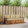 vidaXL Seturi de canapele 3 pcs Natural și Bej Lemn Solid de Acacia