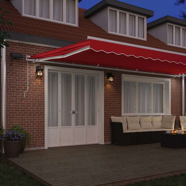 vidaXL Cortina Retractabilă Roșu 600 &times; 350 cm Material textil și oțel