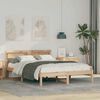 vidaXL Cadru de pat cu headboard Maro 140 x 190 cm Lemn de pin masiv