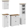 vidaXL Set de mobilier de baie 4 piese lemn masiv de pin alb și maro
