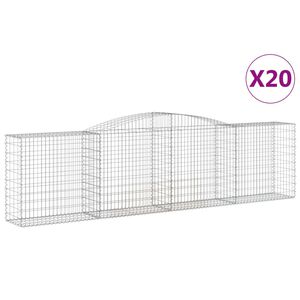 vidaXL Coșuri gabion arcuite 20 buc, 400x50x100/120 cm fier galvanizat
