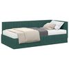 vidaXL Cadru de pat colțar cu saltea cu headboard 2 pcs Verde Catifea