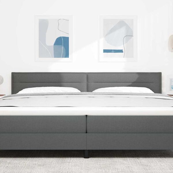 vidaXL Tăblie cap cu headboard Gri &icirc;nchis 200 cm Piele artificială