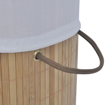 vidaXL Coș de rufe cilindric din bambus maro