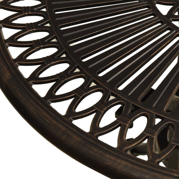 vidaXL Masă de grădină, bronz, 62x62x65 cm, aluminiu turnat