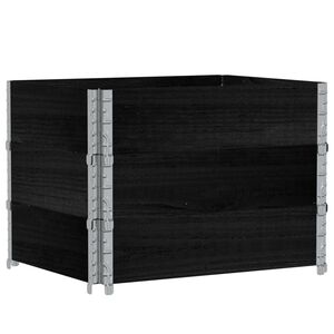 vidaXL Rame pentru paleți, 3 buc., negru, 80x60 cm, lemn masiv pin