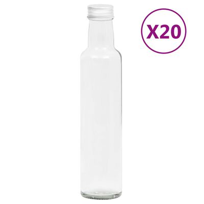 vidaXL Sticle mici, capace cu filet, 20 buc., 260 ml
