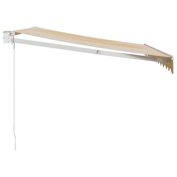 vidaXL Copertină retractabilă, galben/alb, 3,5x2,5 m, textil/aluminiu