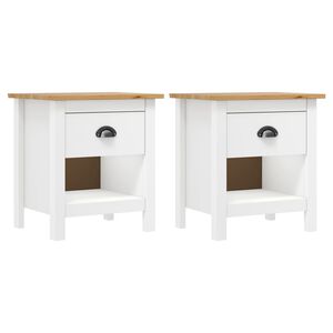 vidaXL Noptiere Hill, 2 buc., 46x35x49,5 cm, lemn masiv de pin