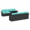 vidaXL Set de canapele pentru grădină cu pernă 9 pcs Negru Rattan poli