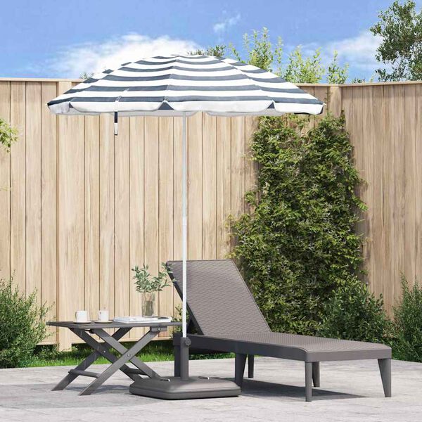 vidaXL Parasol de Plajă Albastru și Alb 206 x 206 x 212 cm