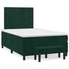 vidaXL Pat box spring cu saltea, verde &icirc;nchis, 120x190 cm, catifea