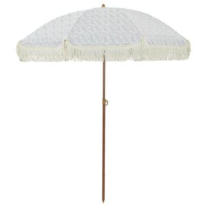 vidaXL Parasol de Plajă Gri și alb 160 x 160 x 196 cm