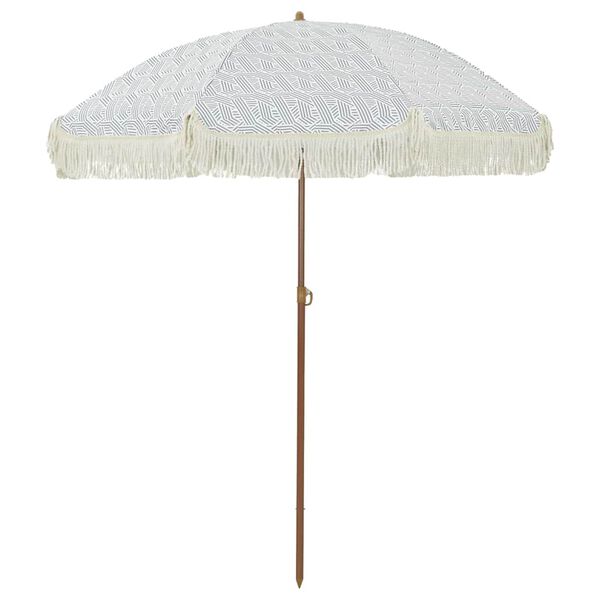 vidaXL Parasol de Plajă Gri și alb 160 x 160 x 196 cm
