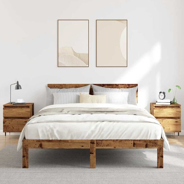 vidaXL Noptiere, 2 buc., lemn vechi, 40x35x50 cm, lemn prelucrat