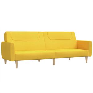 vidaXL Canapea extensibilă cu 2 locuri, galben, material textil