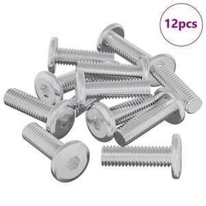 vidaXL Șurub 12 pcs Argintiu 8 x 25 mm Oțel
