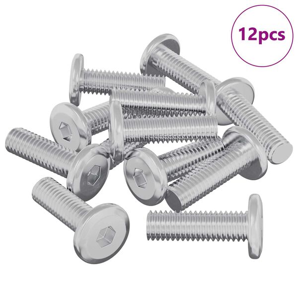 vidaXL Șurub 12 pcs Argintiu 8 x 25 mm Oțel