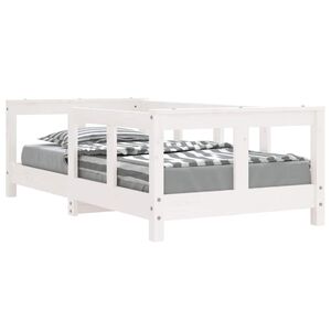 vidaXL Cadru de pat pentru copii, alb, 70x140 cm, lemn masiv de pin