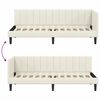 vidaXL Cadru de pat colțar cu headboard Crem 80 x 200 cm Catifea