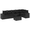 vidaXL Set canapele de grădină cu perne, 7 piese, negru, poliratan